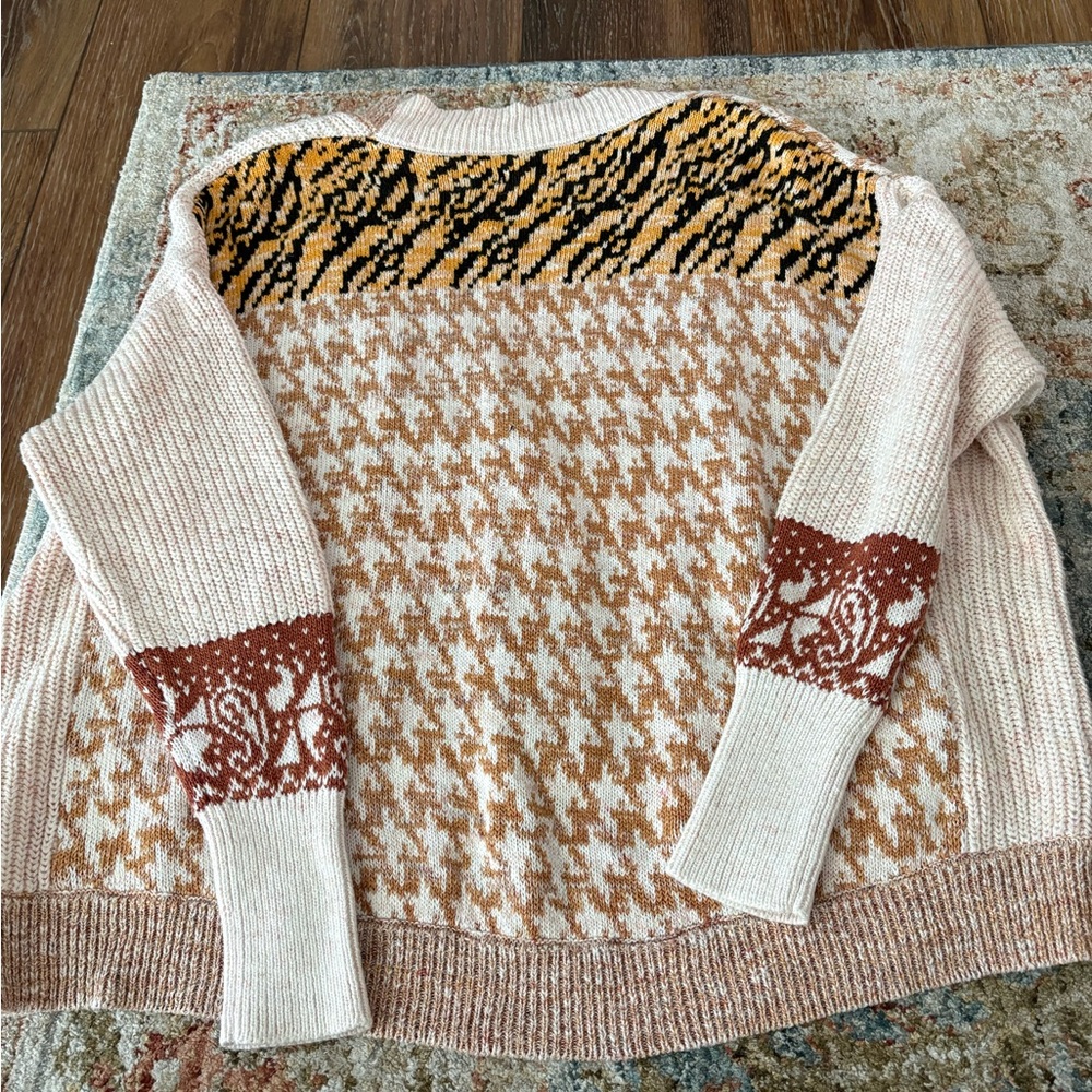 Pilcro Patchwork Cardigan Button Down Knit Xs - image 7